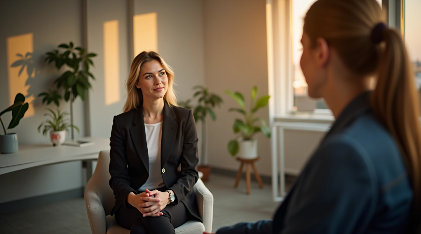 Professionel coaching session i moderne kontormiljø